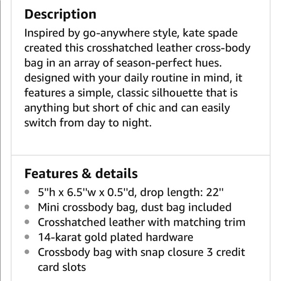 (LN) Kate Spade Cedar Street Monday mini purse - Picture 8 of 8